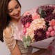 Букет с гортензиями, хризантемами и розами №117