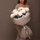 Букет белых Крупных хризантем 15 шт №73